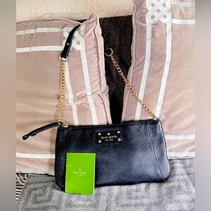 Vintage Kate Spade Black Leather Shoulder Bag